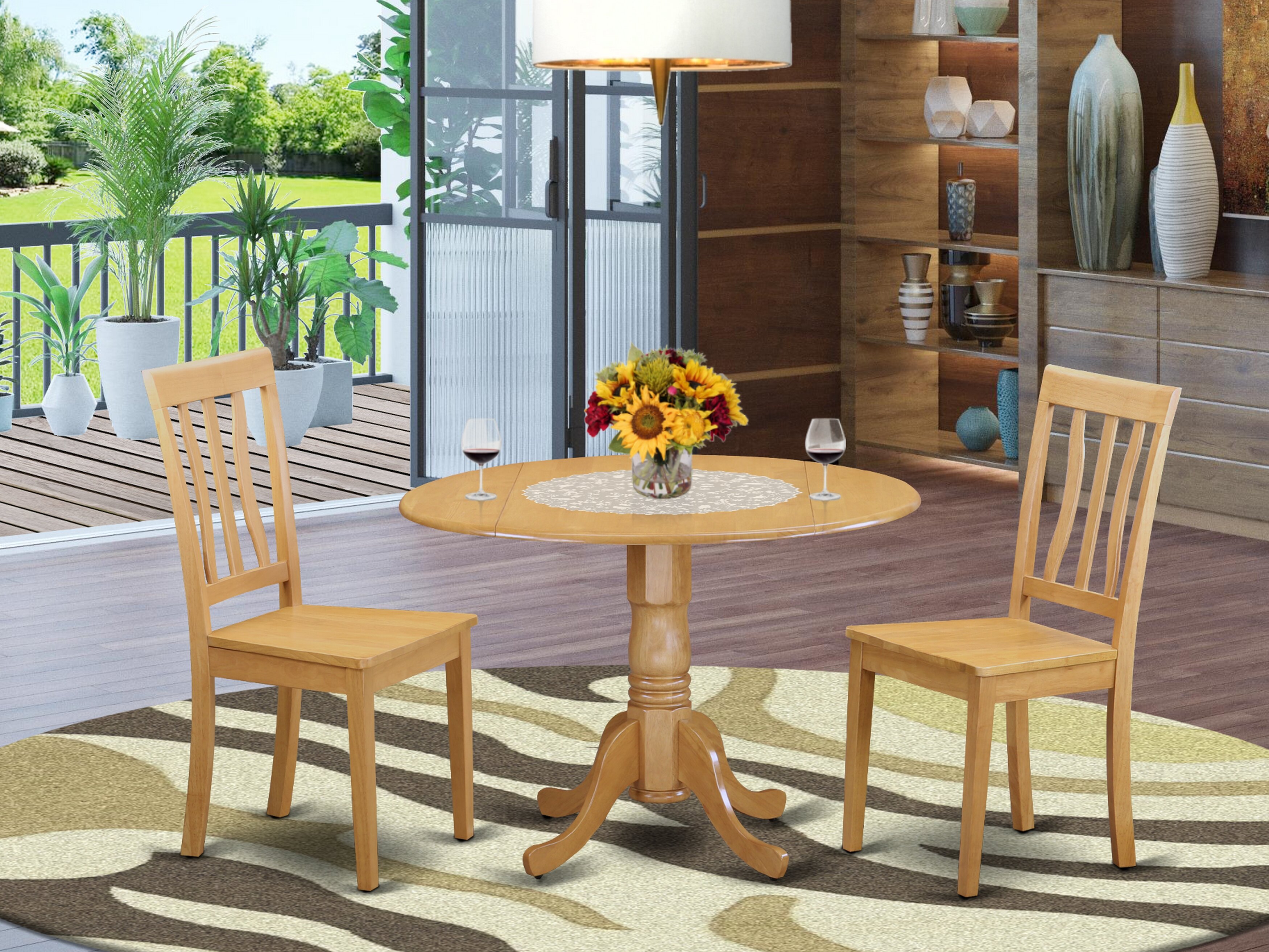 Alcott Hill Maytham Drop Leaf Rubberwood Solid Wood Dining Set | Wayfair