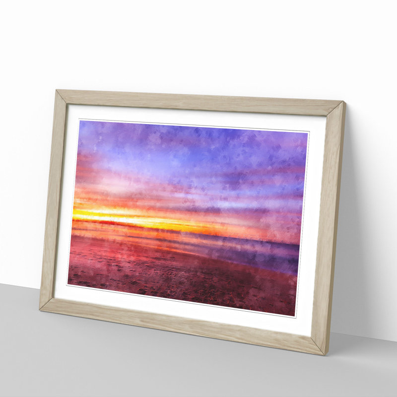Sydney Beach - Picture Frame Painting Print, 24cm H x 33cm W x 2cm D, Oak Framed