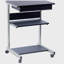 Chariot à roulettes gris graphite pour ordinateur portable avec rangement