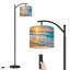 Lampe sur pied arc avec abat-jour réglable plage mer nature paysage vagues coucher de soleil ciel océan lampe sur pied côtier