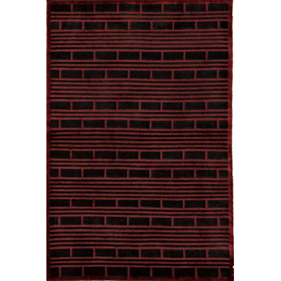 Hand-Knotted Wool Black/Wine Area Rug