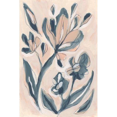 Indigo Blush Garden I 1 Piece Wrapped Canvas Painting