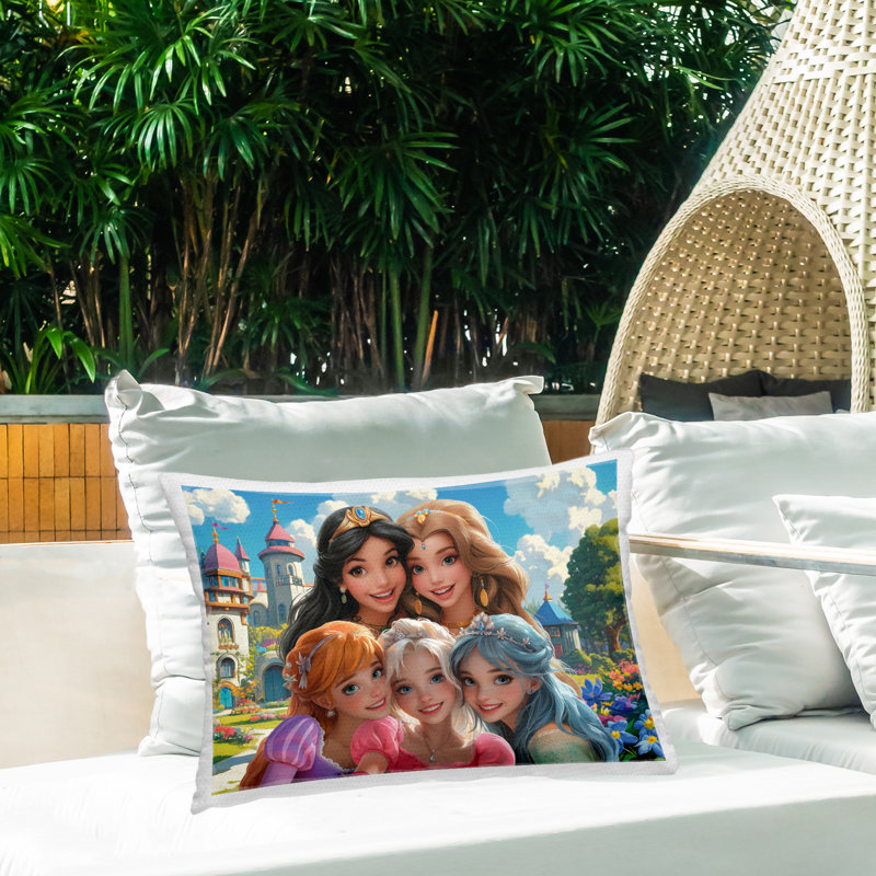 Oreiller Stupell Industries Princess Selfie par Castle Design par Image World