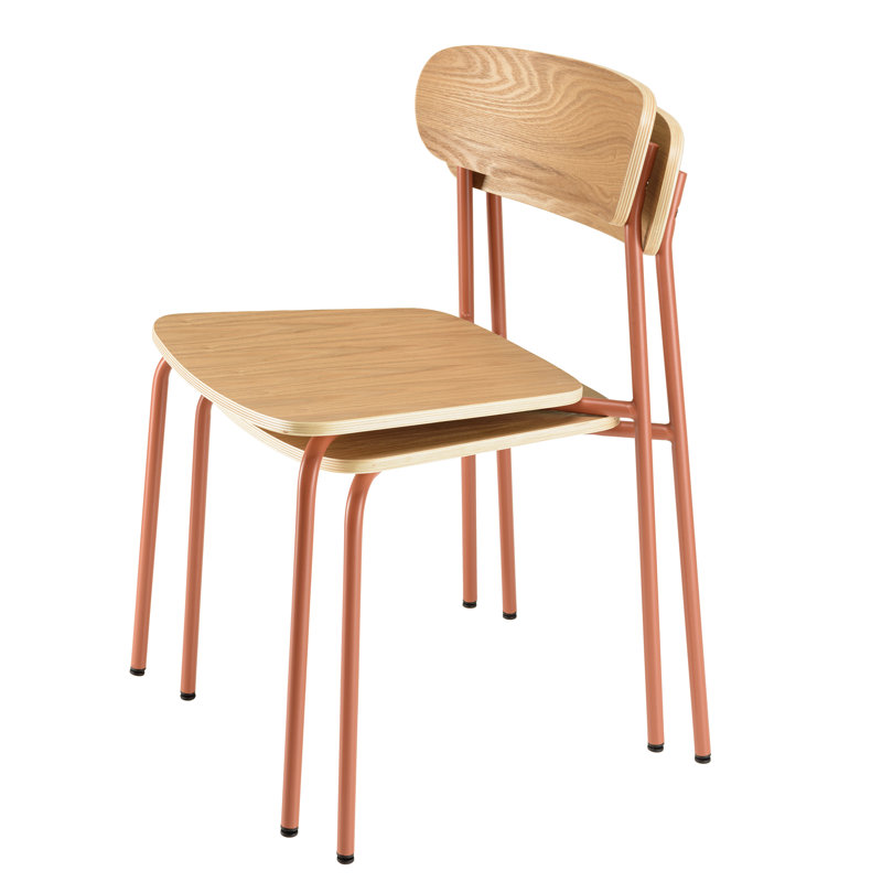 Cedric 45cm H Stacking Side Chair, Orange