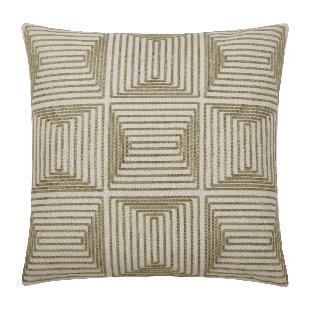Cotton Beige Square Throw Cushion