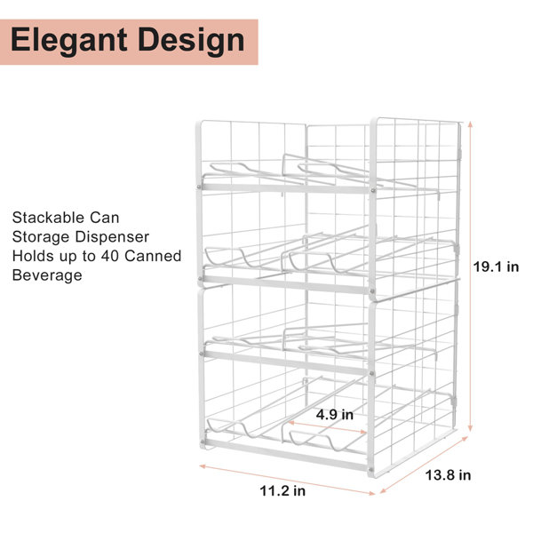 Rebrilliant Kheri Stackable Can Rack Organizer 2 Tier Holds 40Cans