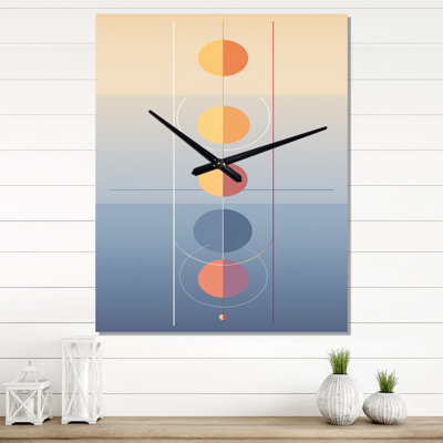 Horloge murale géométrique surdimensionnée Moon Fases