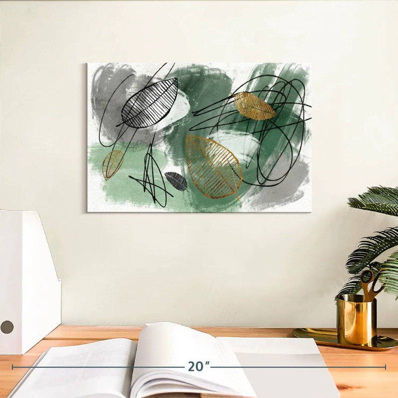 Harnek abstrait feuilles tombées, H 8 po x l 12 po