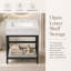 Meuble-lavabo en marbre de Carrare de 61 cm avec lavabo, console en acier inoxydable et tablette de rangement en verre-104733355