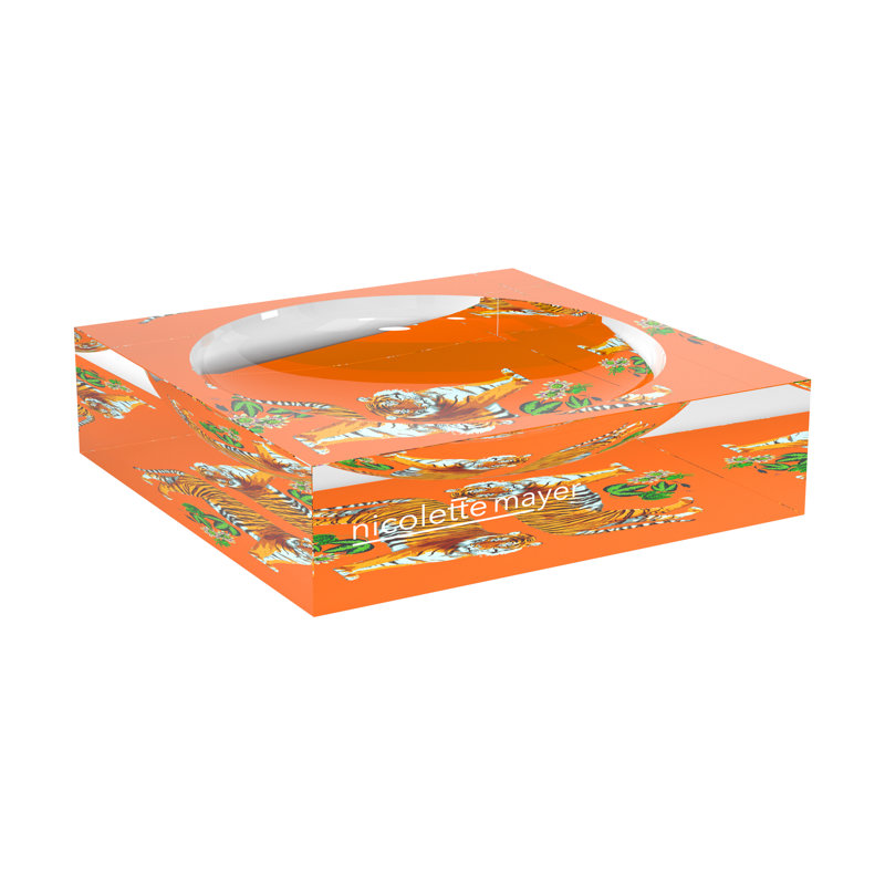 Plat à chat en forme de tigre orangé