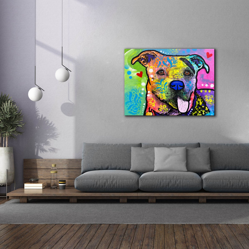 «I Phink My Tonge Iph Numb» par Dean Russo, art mural sur toile, H 40 po x l 54 po x P 1,5 po