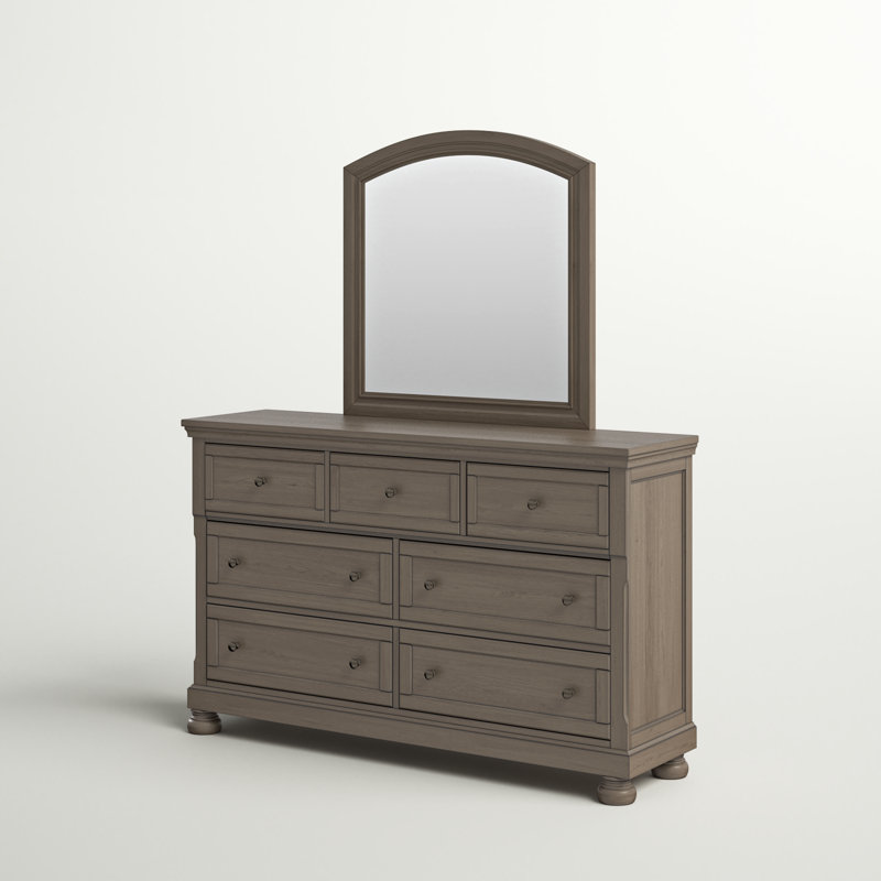 Commode double 7 tiroirs avec miroir Austinburg