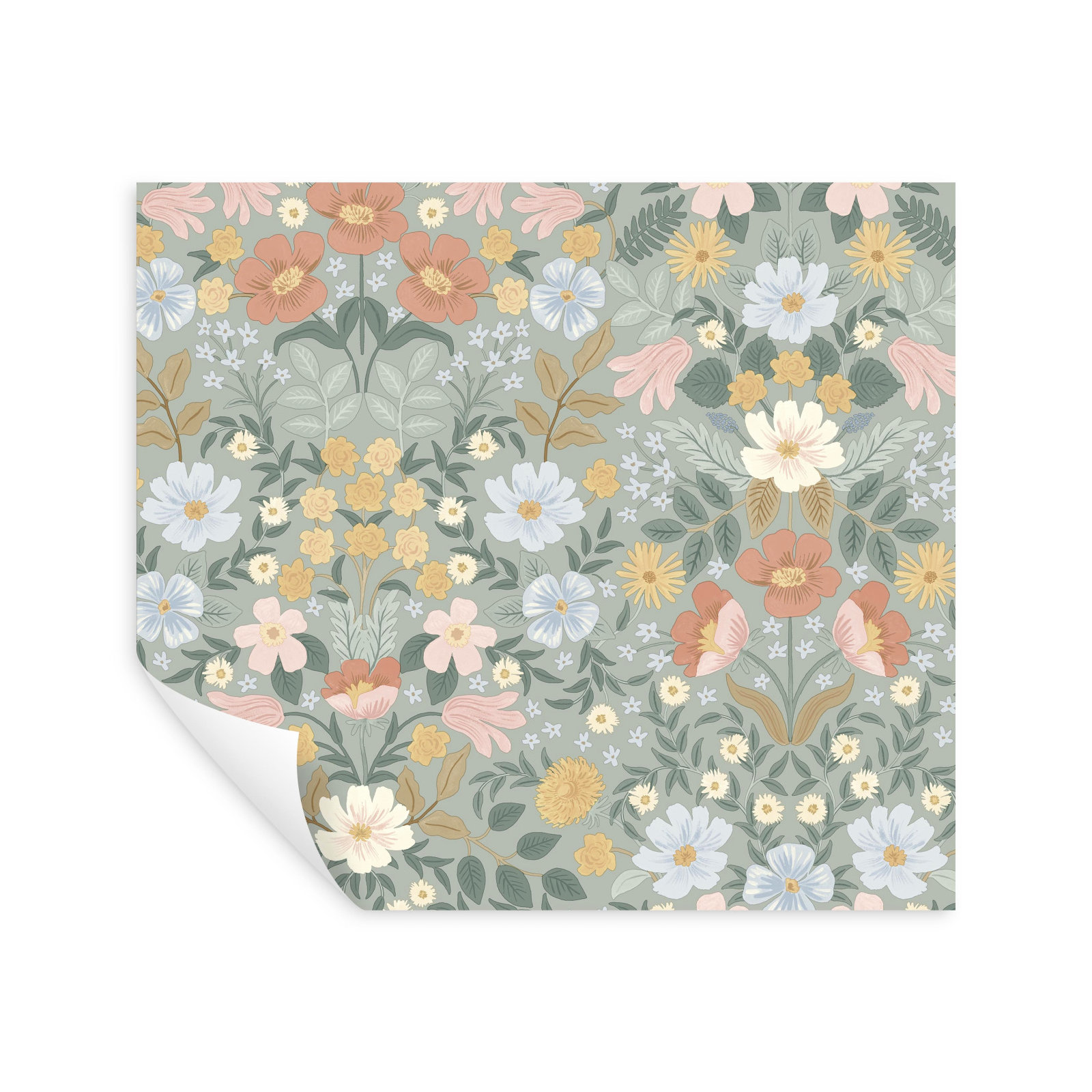 Bramble Garden 20" L x 27" W Peel and Stick Wallpaper Roll, Sage
