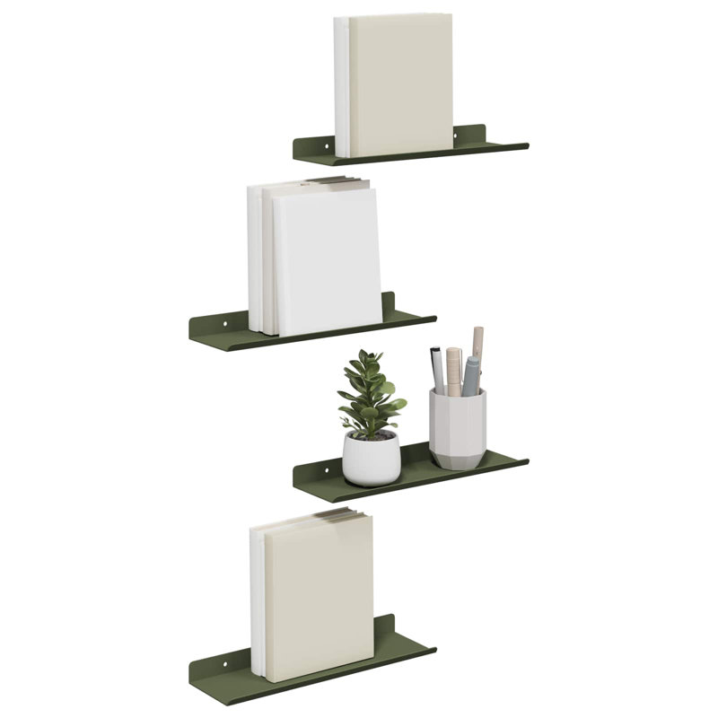 Steel Floating Shelf, Olive Green