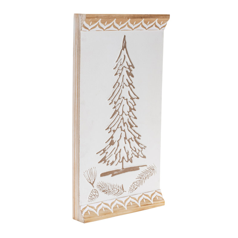 Art mural pin sculpté en bois H 19 po