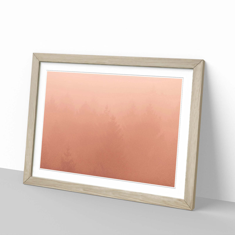Forest in a Pink Mist - Picture Frame Photograph Print, 62cm H x 87cm W x 2cm D, Oak Framed