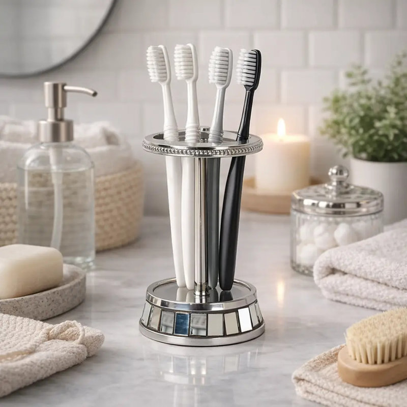 Porte-brosse à dents en aluminium 1 pièce 3,5 po x 3,5 po x 5 po