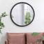Miroir circulaire 32 po avec cadre perlé en métal