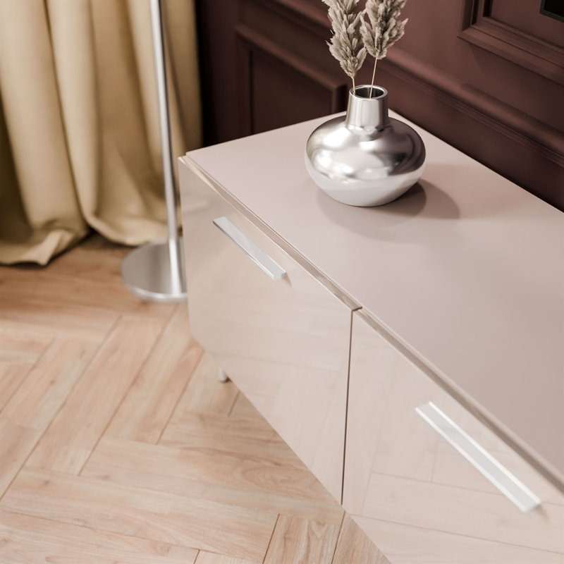 Unfinished TV Stand for TVs up to 60", Cashmere/Silver