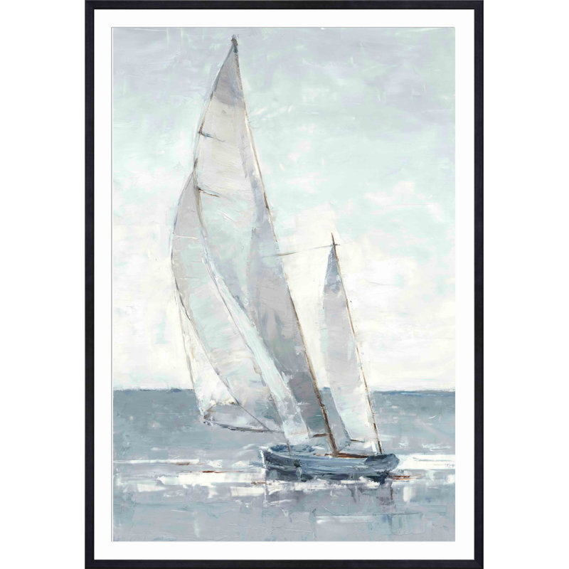 «Gray Seas I» par Ethan Harper - peinture encadrée, Noir, H 48 po x l 32 po