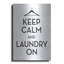 «Keep Calm And Laundry On» par Lettred & Lined, art mural en métal, 16 po x 24 po-1337562242