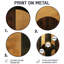 «Geometric Walnut Essential Forms I», art mural rond en métal moderne, impression d'art moderne en métal doré-1011861057