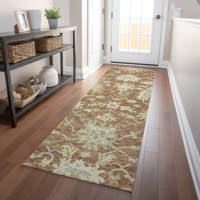 Machine Washable Indoor/Outdoor Cicel ACN1150 Paprika, Runner 2'3" x 7'6"