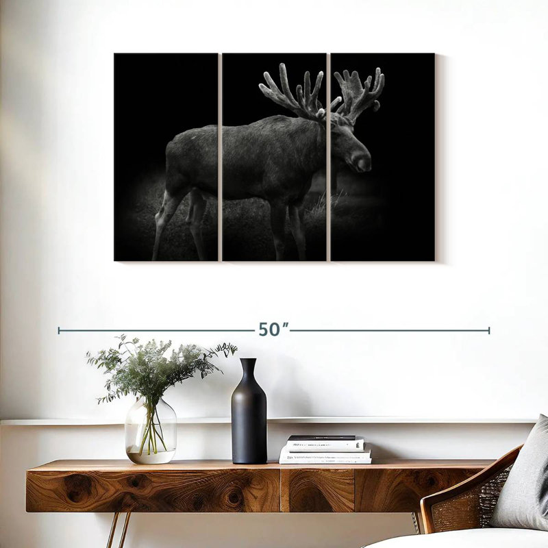 Monochromatic Bull Moose, 24" H x 38" W