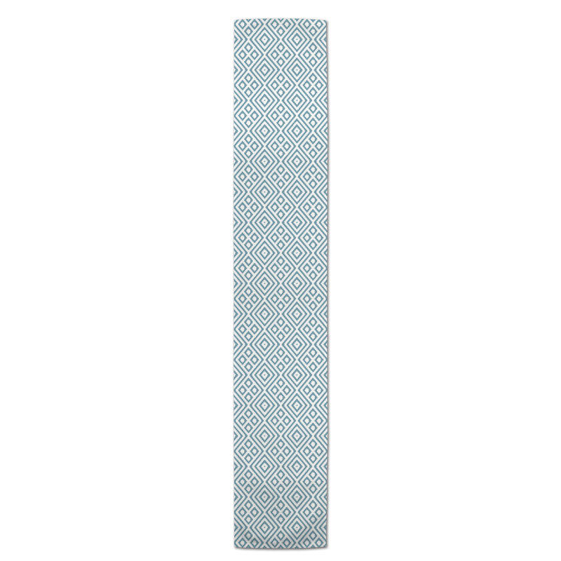 Nalston Dotted Diamond Table Runner, 72" x 16", Sky Blue, Dotted Diamond