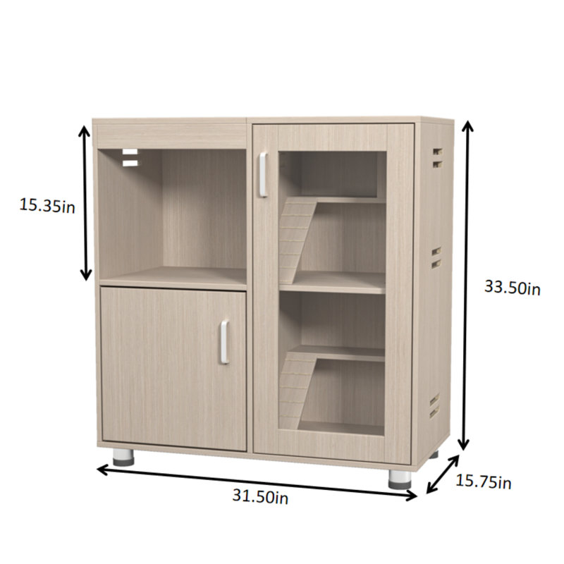 Cage à hamster spacieuse 31,5 "à 4 niveaux en bois, Bois
