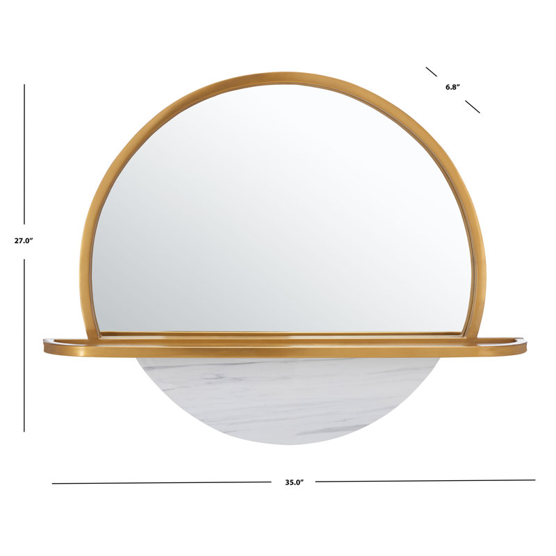 Metal Flat Mirror with Shelves