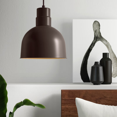 Luminaire suspendu en dôme à 1 lumière style RLM Dhrampla