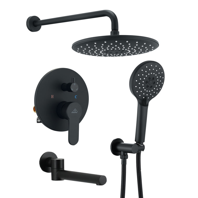 All-In-One Kit with Rough in-Valve, Matte Black