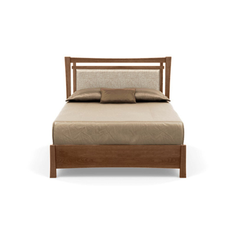 Monterey Upholstered Platform Storage Bed, Queen, Saddle Cherry, Hemp Fabric