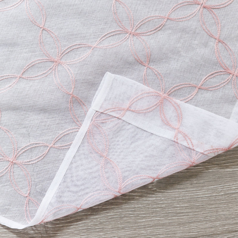 Harshbarger Polyester Sheer Curtain Single Panel, Blush, 52" W x 108" L