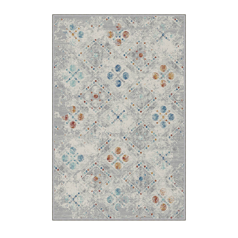Katia Power Loom Grey/Beige Rug, Rectangle 2'7" x 4'11"