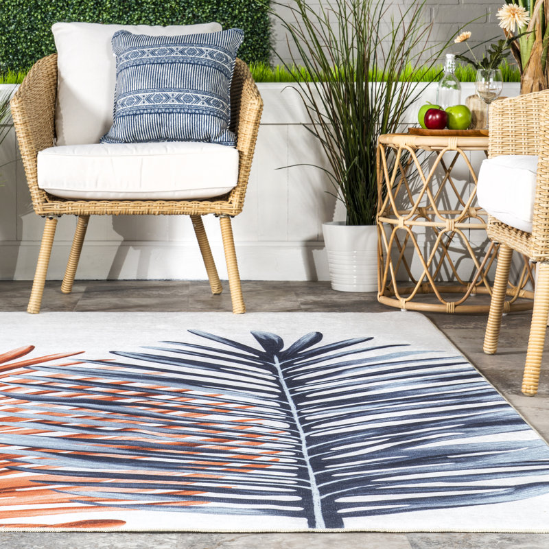 Tapis intérieur / extérieur lavable à la machine Auri, Rectangle de 5 pi x 8 pi