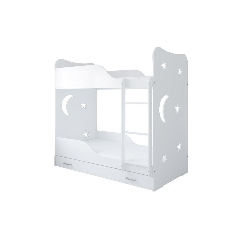 Mikula Kids Bunk Bed, 80 x 180 cm, With Drawer, White