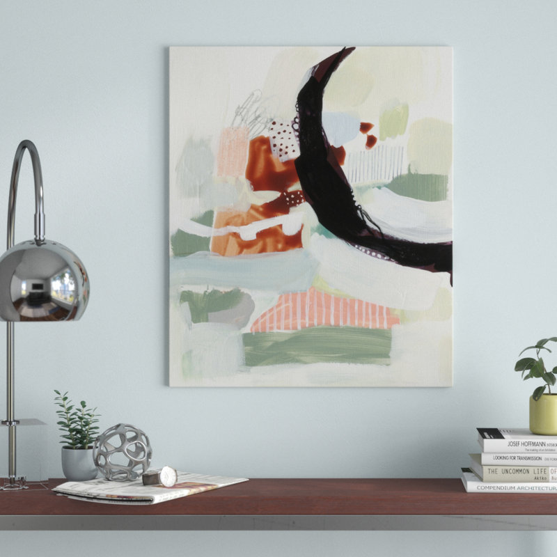 « synchronal vi »-impression sur toile, H 24 po x l 20 po x P 1,5 po, Cadre argenté