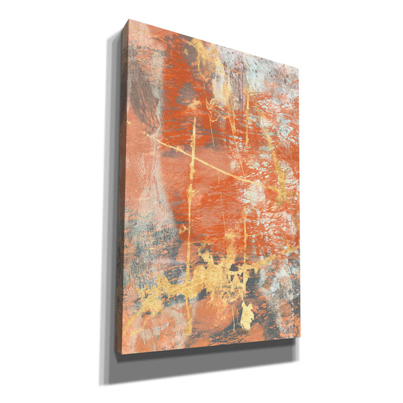 «Terre Cotta Lace I» par Jennifer Goldberger, art mural sur toile, H 40 po x l 26 po x P 1,25 po