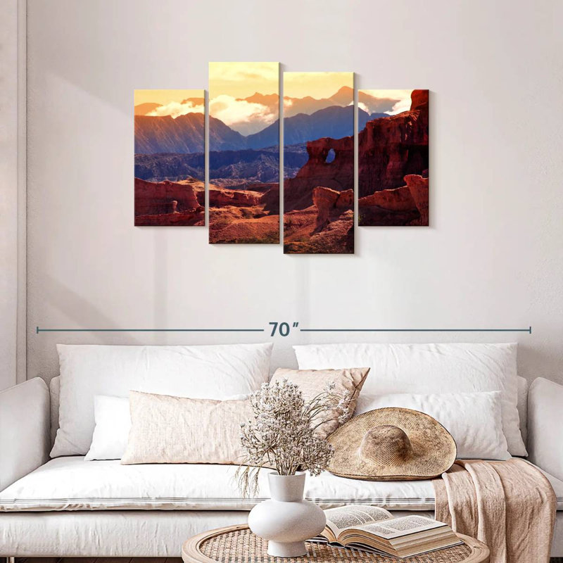 Scène de montagne rouge Alvord, H 27 po x l 43 po