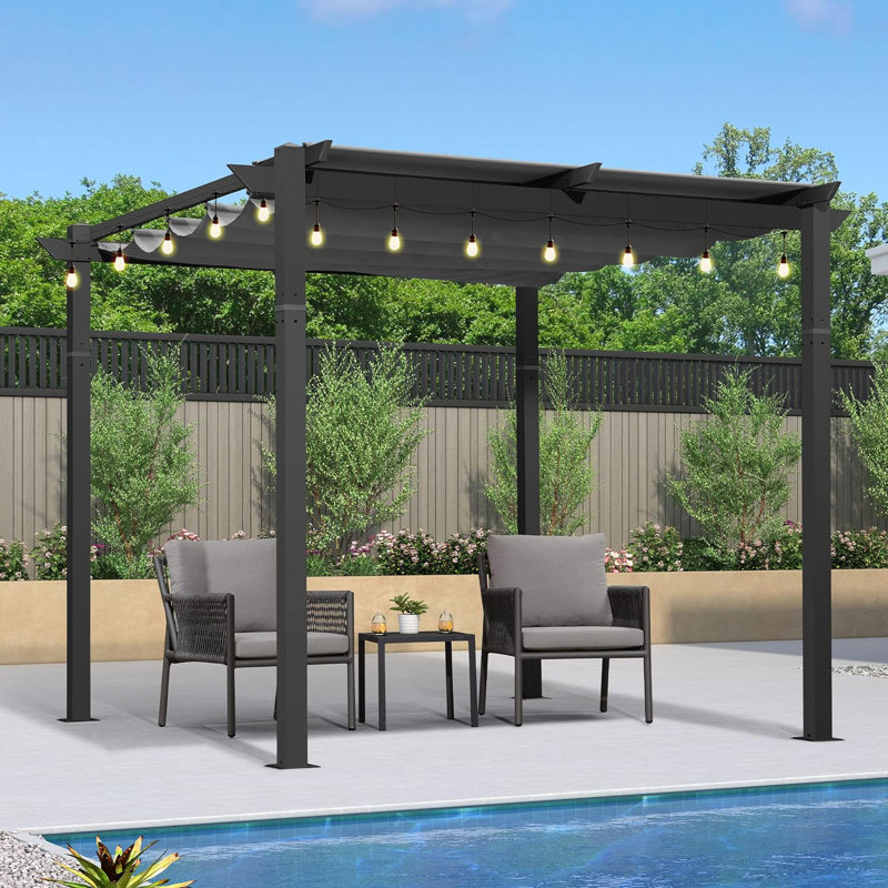 3m x 3m Aluminium Pergola, Grey