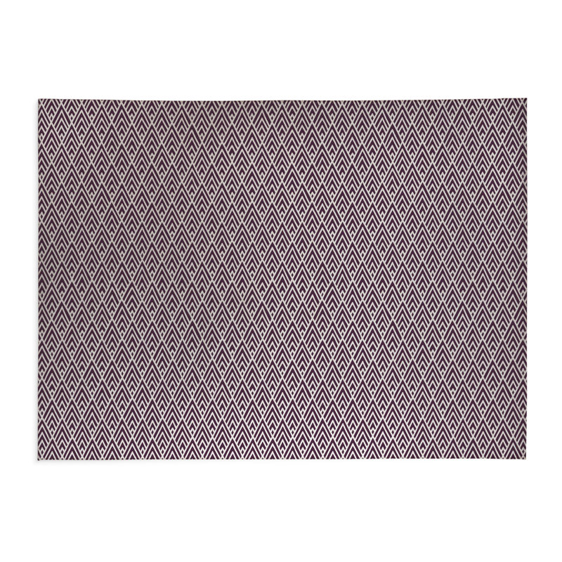 Chevron Spike Low Profile Kitchen Mat, Rectangle 3' x 5', Eggplant
