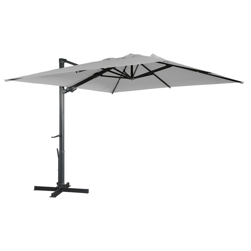 Parasol carré en porte-à-faux 10 pi Motoaki, Gris