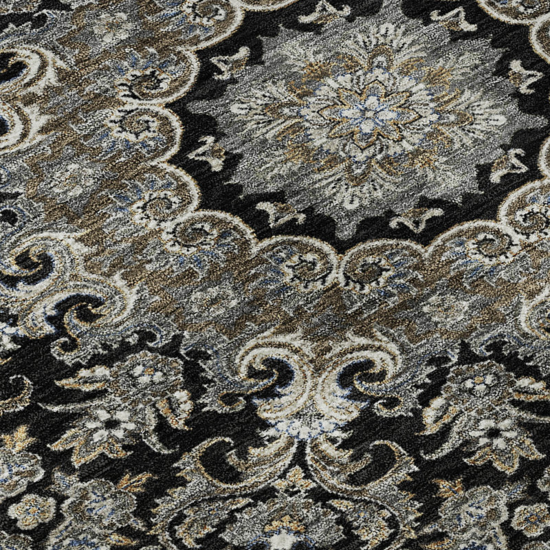 Tapis de qualité supérieure Mayfield AMF2495 Global, Noir, Tapis de couloir 2 pi 3 po x 7 pi 6 po