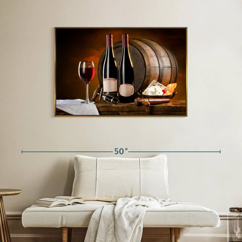 Vin rétro raffiné, Cadre flottant doré, 40 po x 27 po