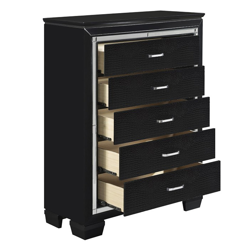 Oscar 38'' W 5 - Drawer Dresser, Black