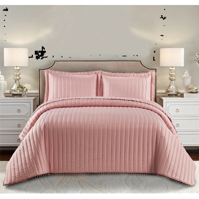 SHAZ HOME Microfiber Bedspread with Pillow Shams