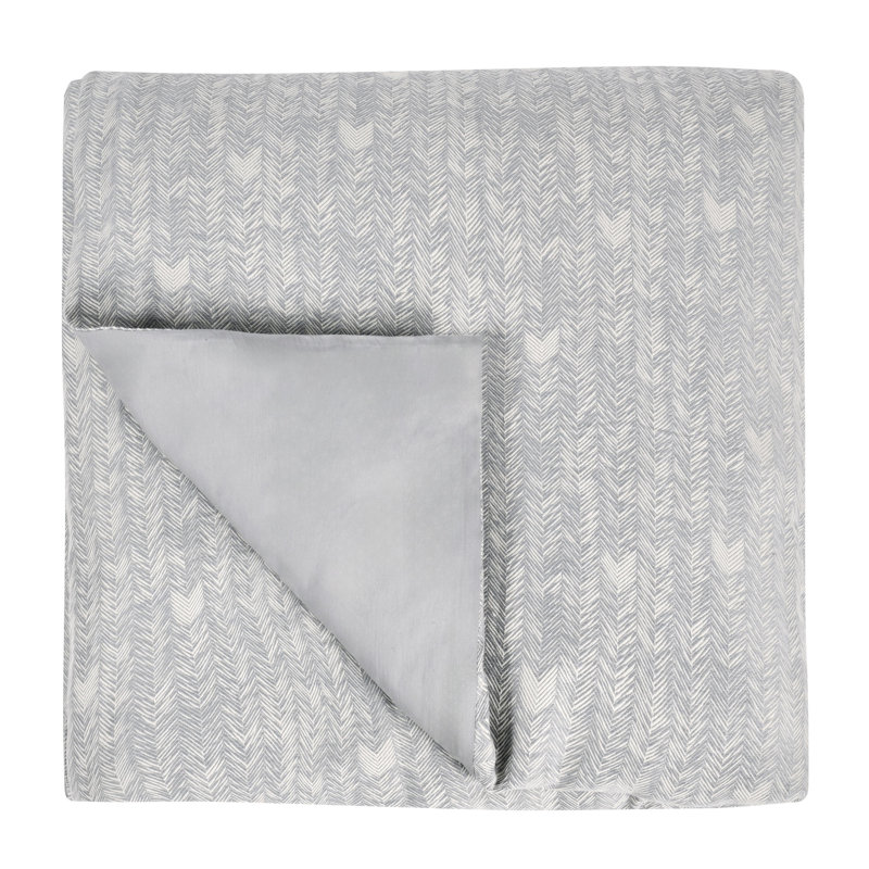 Couette 100% coton Tasmin, Housse de couette pour très grand lit, Gris