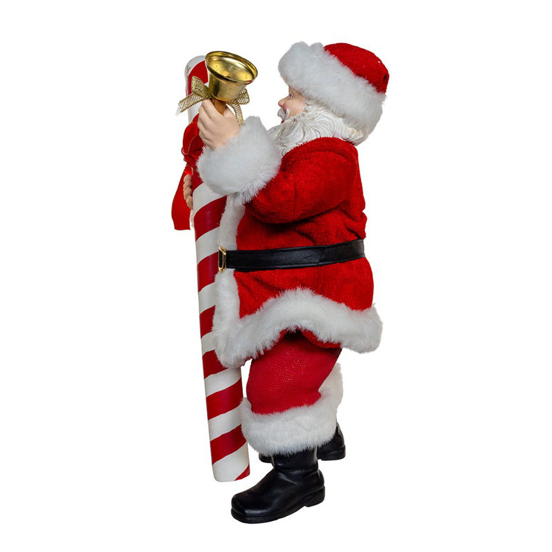 Père Noël Fabriché 10,5 pouces avec canne en bonbon Kurt Adler